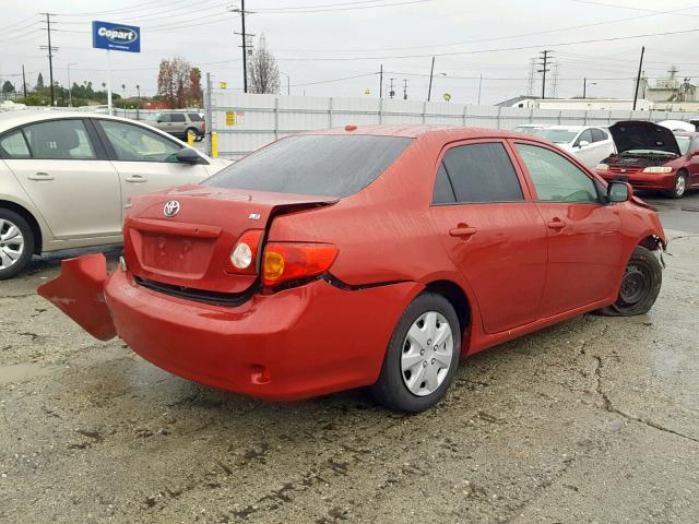 JTDBL40EX99061626 - 2009 TOYOTA COROLLA BA RED photo 4