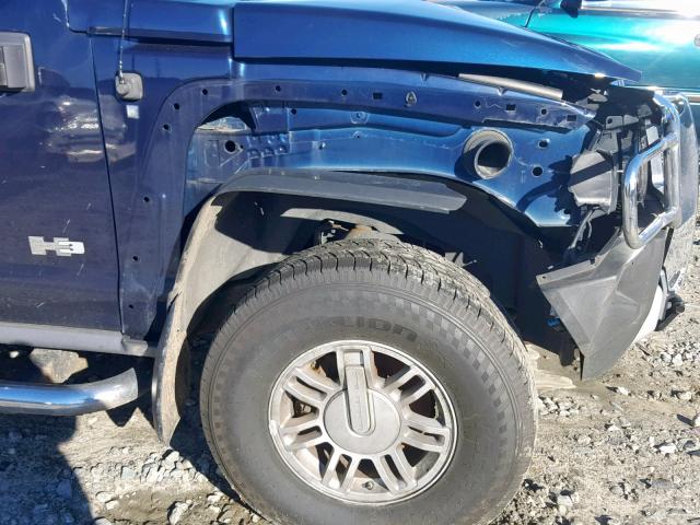 5GTEN13E388157189 - 2008 HUMMER H3 BLUE photo 9