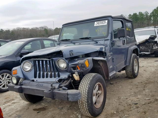 1J4FA49S21P322256 - 2001 JEEP WRANGLER / BLUE photo 2