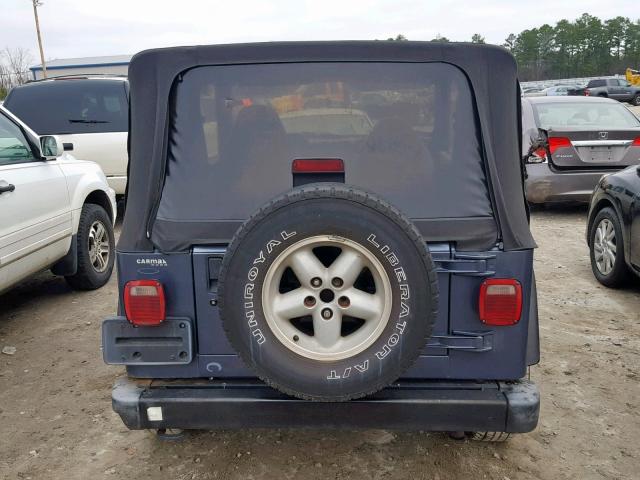 1J4FA49S21P322256 - 2001 JEEP WRANGLER / BLUE photo 9