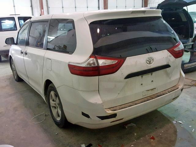 5TDZK3DC7FS585365 - 2015 TOYOTA SIENNA BAS WHITE photo 3