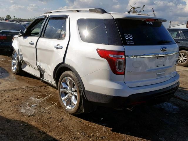 1FM5K7D88EGC33014 - 2014 FORD EXPLORER X WHITE photo 3