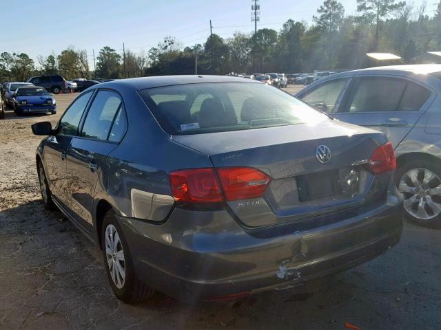 3VW2K7AJ3DM287059 - 2013 VOLKSWAGEN JETTA BASE Մոխրագույն լուսանկար 3