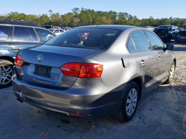 3VW2K7AJ3DM287059 - 2013 VOLKSWAGEN JETTA BASE Մոխրագույն լուսանկար 4