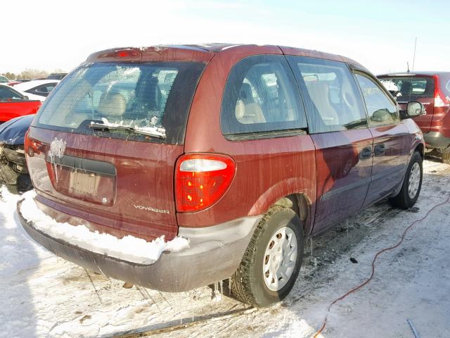 1C4GJ25B42B630922 - 2002 CHRYSLER VOYAGER BURGUNDY photo 4