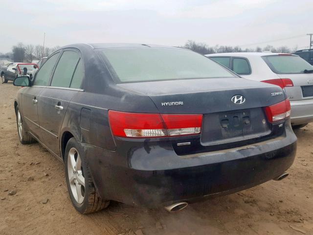 5NPEU46FX7H192425 - 2007 HYUNDAI SONATA SE BLACK photo 3