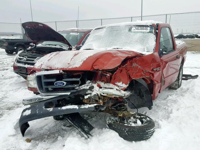 1FTYR10D84PA85197 - 2004 FORD RANGER MAROON photo 2