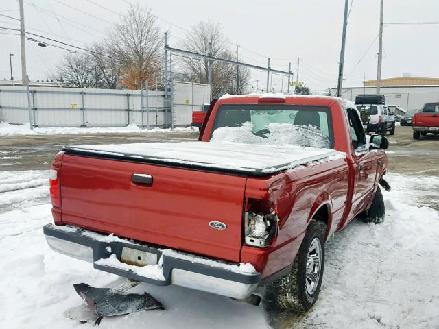 1FTYR10D84PA85197 - 2004 FORD RANGER MAROON photo 4