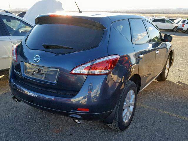 JN8AZ1MU9EW419096 - 2014 NISSAN MURANO S BLUE photo 4