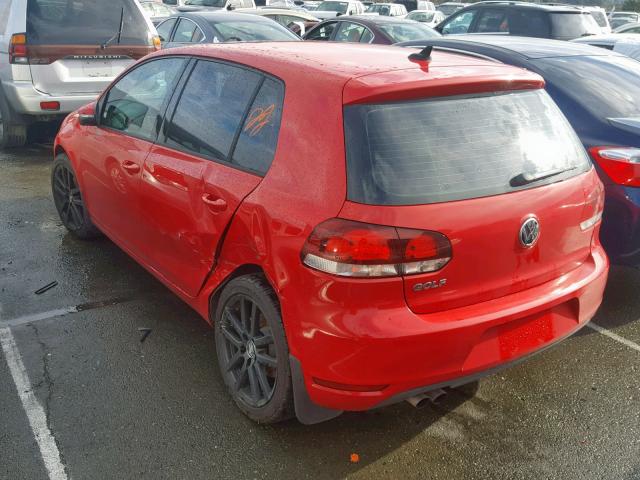 WVWDB7AJ7DW086437 - 2013 VOLKSWAGEN GOLF 红色 照片 3
