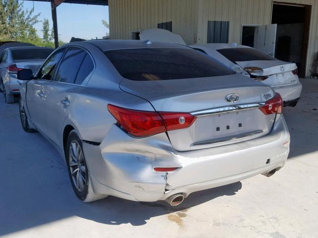 JN1BV7AP6EM690564 - 2014 INFINITI Q50 BASE SILVER photo 3