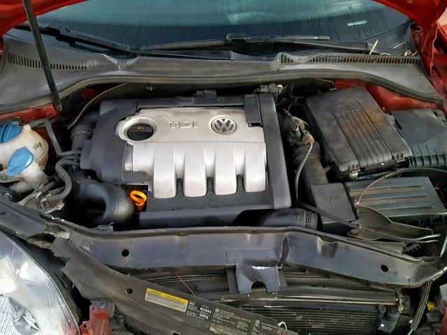 3VWRT71K66M808346 - 2006 VOLKSWAGEN JETTA TDI RED photo 7