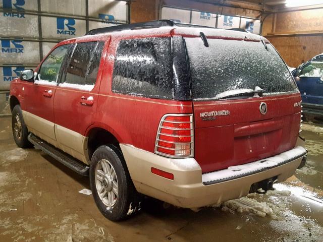 4M2ZU86W75UJ15890 - 2005 MERCURY MOUNTAINEE RED photo 3