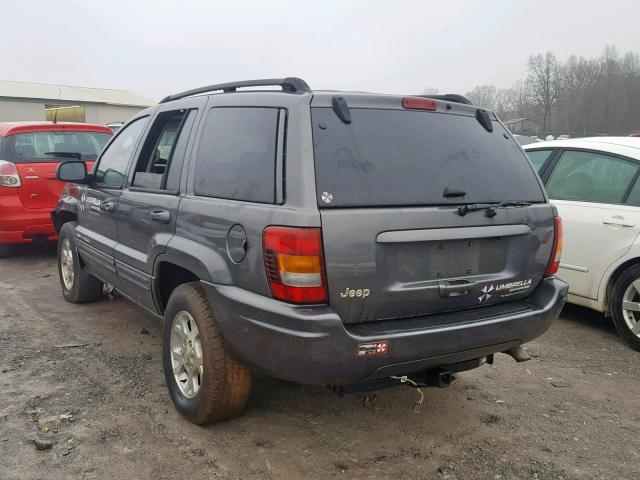 1J4GX58N72C206242 - 2002 JEEP GRAND CHER GRAY photo 3