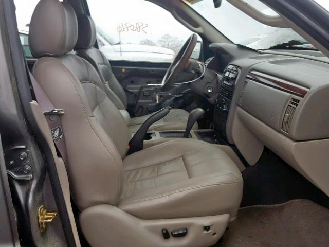 1J4GX58N72C206242 - 2002 JEEP GRAND CHER GRAY photo 5