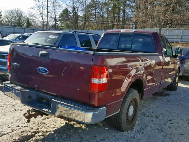 1FTRF12W84NA04576 - 2004 FORD F150 MAROON photo 4