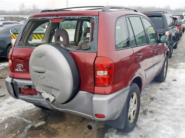 JTEGD20V550085706 - 2005 TOYOTA RAV4 BURGUNDY photo 4