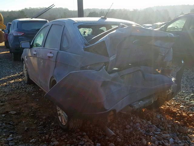 1FAHP37N49W190824 - 2009 FORD FOCUS SEL GRAY photo 3