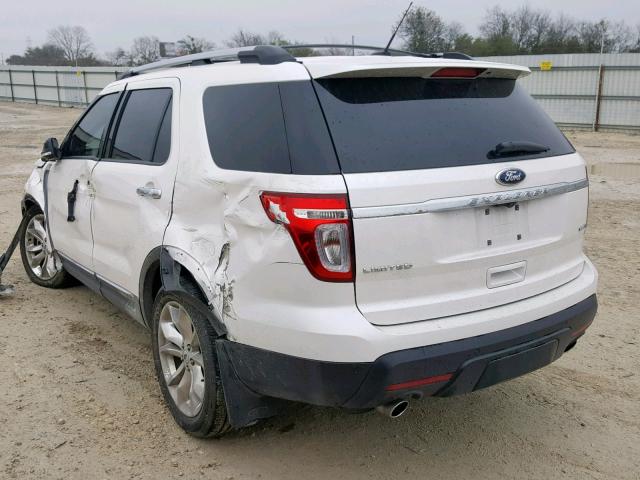 1FM5K8F88FGB56049 - 2015 FORD EXPLORER L WHITE photo 3