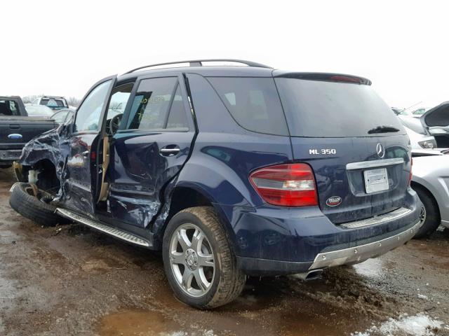 4JGBB86E87A280853 - 2007 MERCEDES-BENZ ML 350 BLUE photo 3