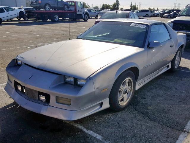 1G1FP23E7ML125311 - 1991 CHEVROLET CAMARO RS GRAY photo 2