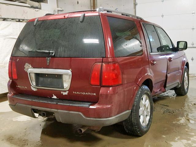 5LMFU28RX4LJ22259 - 2004 LINCOLN NAVIGATOR MAROON photo 4