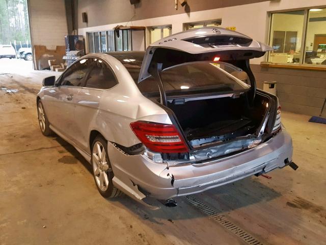 WDDGJ4HB4DF989440 - 2013 MERCEDES-BENZ C 250 SILVER photo 3