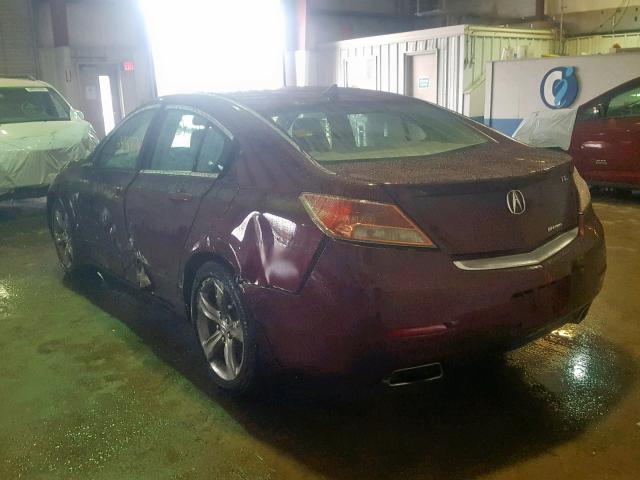 19UUA9F55DA002446 - 2013 ACURA TL TECH BURGUNDY photo 3