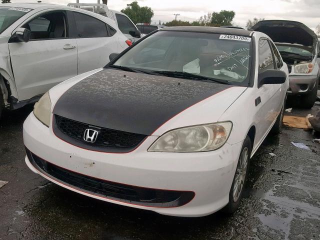 1HGEM21175L024249 - 2005 HONDA CIVIC DX V WHITE photo 2