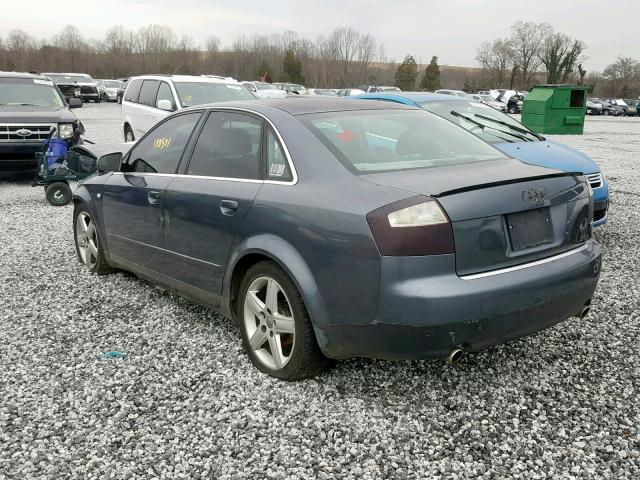 WAUJT68E74A122656 - 2004 AUDI A4 3.0 GRAY photo 3