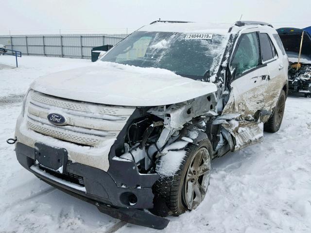 1FM5K8F87EGC13517 - 2014 FORD EXPLORER L WHITE photo 2