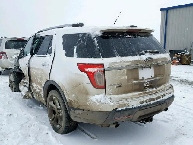 1FM5K8F87EGC13517 - 2014 FORD EXPLORER L WHITE photo 3