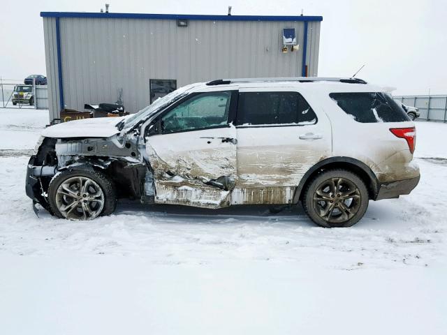 1FM5K8F87EGC13517 - 2014 FORD EXPLORER L WHITE photo 9