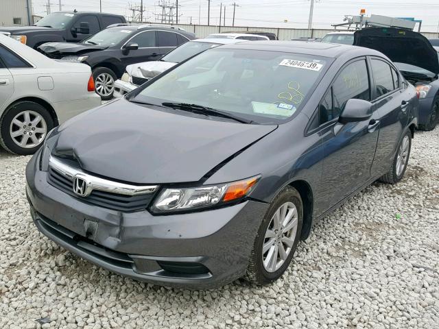 2HGFB2F90CH554016 - 2012 HONDA CIVIC EXL GRAY photo 2