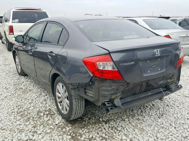 2HGFB2F90CH554016 - 2012 HONDA CIVIC EXL GRAY photo 3