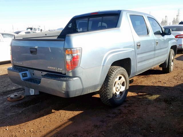 2HJYK16247H531862 - 2007 HONDA RIDGELINE BLUE photo 4