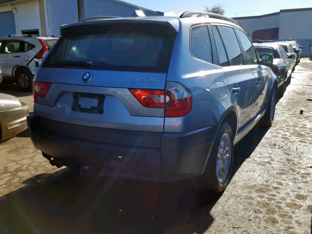 WBXPA73414WB28842 - 2004 BMW X3 2.5I BLUE photo 4