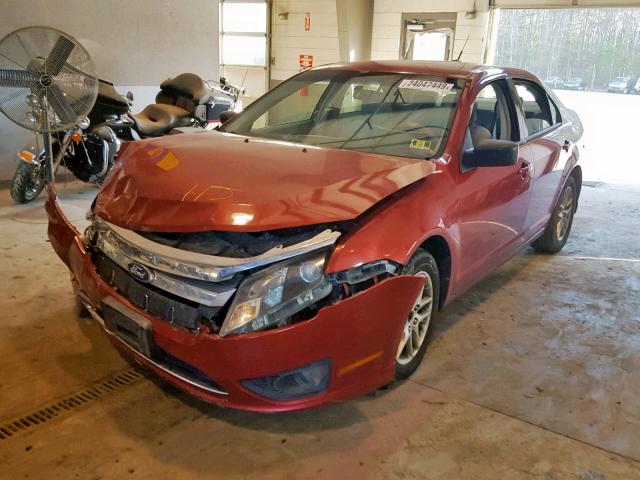 3FAHP0GA8AR291514 - 2010 FORD FUSION S RED photo 2