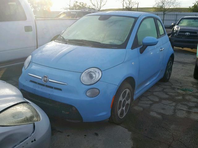 3C3CFFGE3FT594132 - 2015 FIAT 500 ELECTR BLUE photo 2