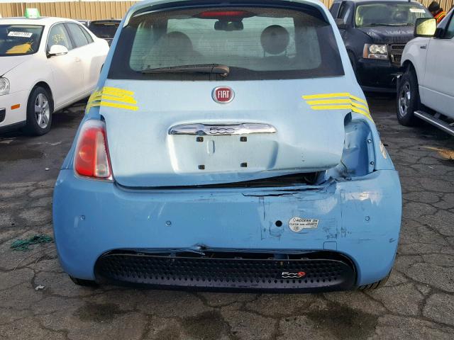 3C3CFFGE3FT594132 - 2015 FIAT 500 ELECTR BLUE photo 9