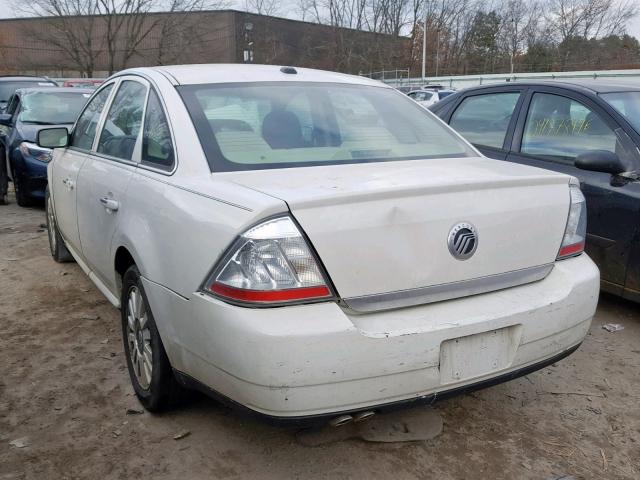 1MEHM40W49G611199 - 2009 MERCURY SABLE WHITE photo 3