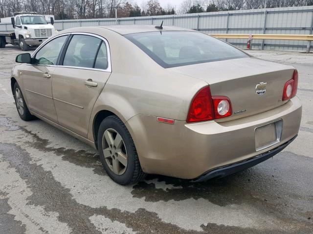 1G1ZG57BX8F167345 - 2008 CHEVROLET MALIBU LS ოქროსფერი ფოტო 3
