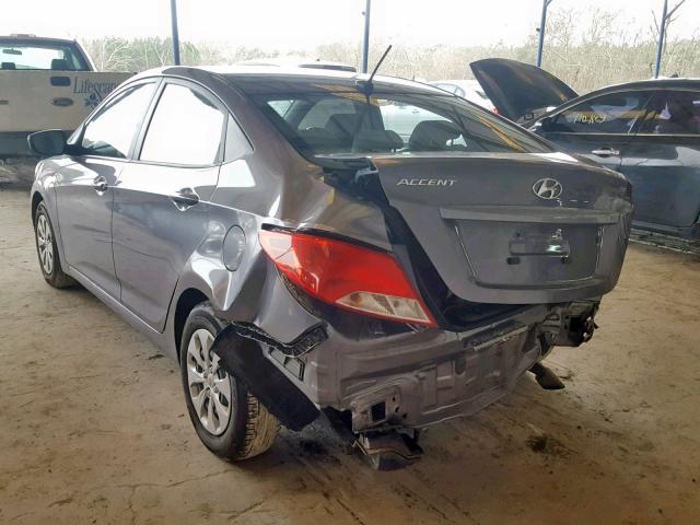 KMHCT4AE4GU089432 - 2016 HYUNDAI ACCENT SE GRAY photo 3