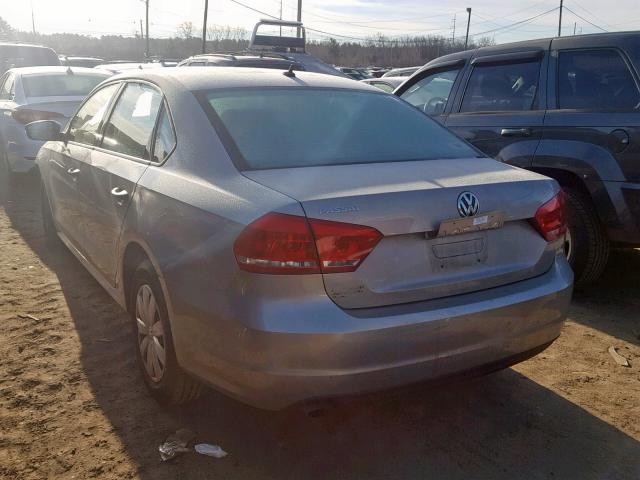 1VWAP7A38DC151316 - 2013 VOLKSWAGEN PASSAT S GRAY photo 3