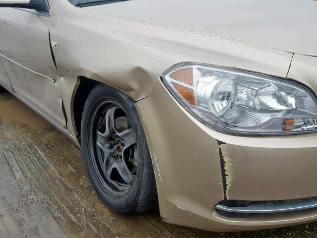 1G1ZH57B88F171052 - 2008 CHEVROLET MALIBU 1LT 金色 照片 9