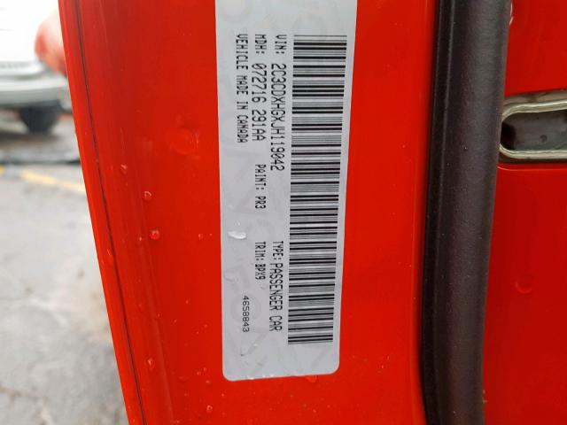 2C3CDXHGXJH119042 - 2018 DODGE CHARGER SX RED photo 10