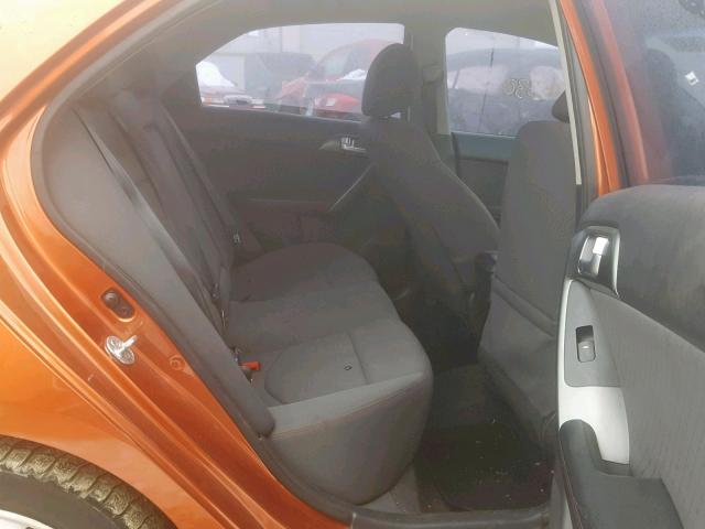 KNAFW4A3XA5148263 - 2010 KIA FORTE SX ORANGE photo 6