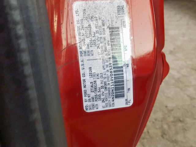 4N2DN1110VD853978 - 1997 NISSAN QUEST XE RED photo 10