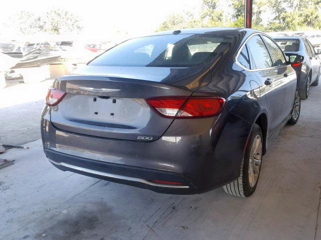 1C3CCCAB3FN753009 - 2015 CHRYSLER 200 LIMITE CHARCOAL photo 4