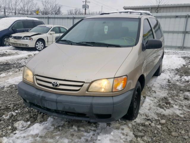 4T3ZF19C83U553438 - 2003 TOYOTA SIENNA CE GOLD photo 2